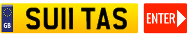 yellow registration plate with enter button in red